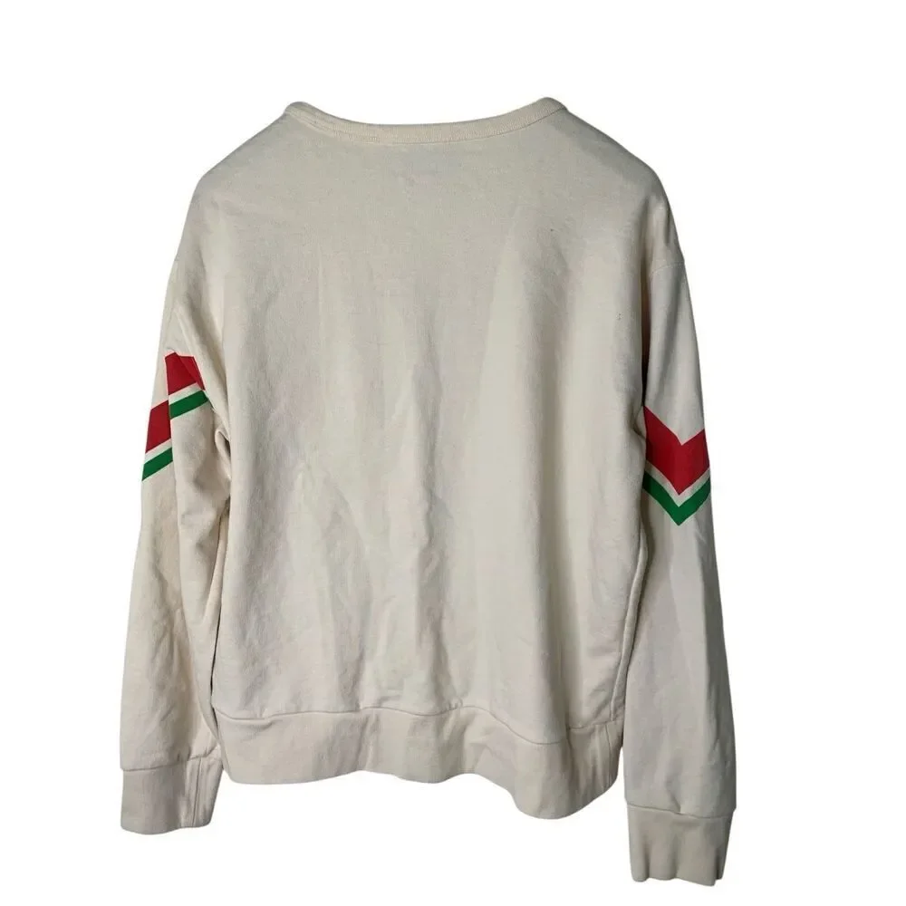 Gucci Striped GG Interlocking logo sweatshirt white men's size large